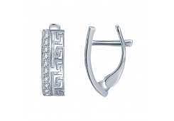 Серебряные cерьги классические с фианитом