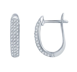 Серебряные cерьги с фианитом