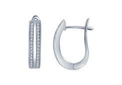 Серебряные cерьги с фианитом