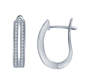 Серебряные cерьги с фианитом