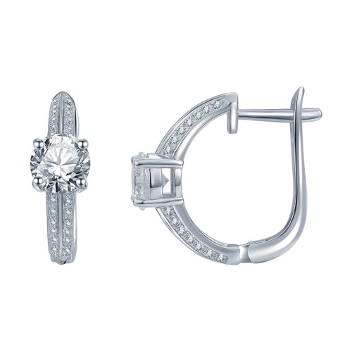 Серебряные cерьги с фианитом