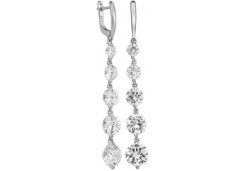 Серебряные cерьги висячие с фианитом