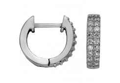 Серебряные cерьги классические с фианитом