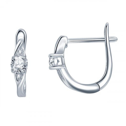 Серебряные cерьги с фианитом