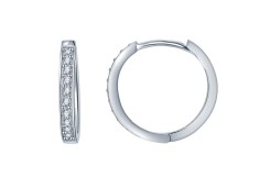 Серебряные cерьги классические с фианитом