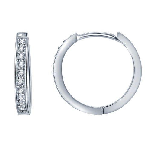 Серебряные cерьги классические с фианитом