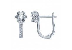 Серебряные cерьги с фианитом