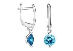 Серебряные cерьги висячие с фианитом