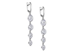 Серебряные cерьги висячие с фианитом