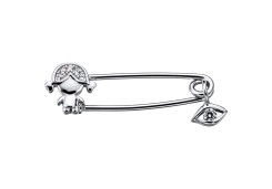 Брошь из серебра с фианитом