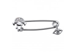 Брошь из серебра с фианитом