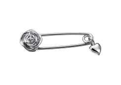 Брошь из серебра с фианитом