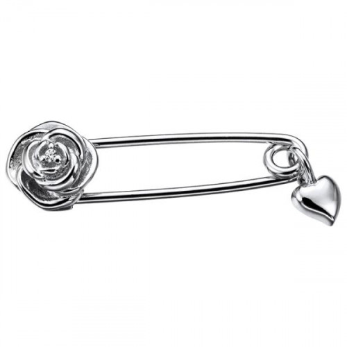 Брошь из серебра с фианитом