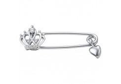 Брошь из серебра с фианитом