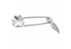 Брошь из серебра с фианитом