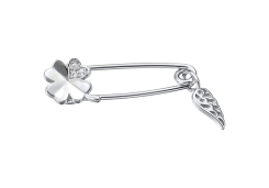 Брошь из серебра с фианитом