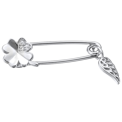 Брошь из серебра с фианитом