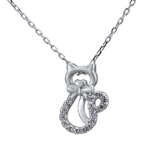 Серебряное колье с фианитом