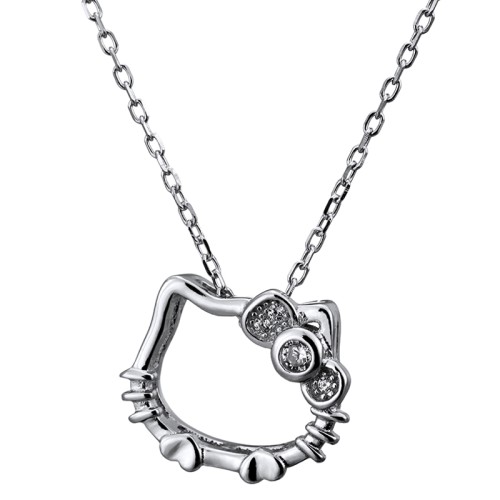 Серебряное колье с фианитом