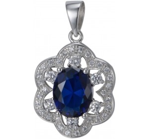 Серебряная подвеска с фианитом