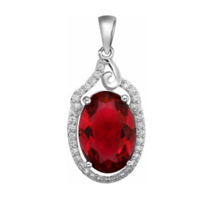 Серебряная подвеска с фианитом