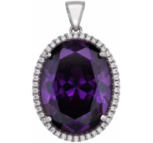 Серебряная подвеска с фианитом