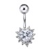 Серьга д/пирсинга из серебра с фианитом