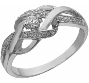 Серебряное кольцо с фианитом