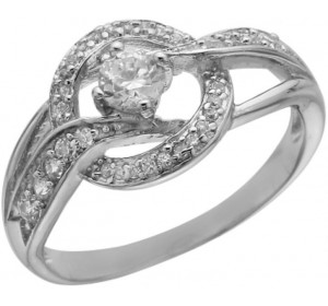 Кольцо из серебра 925 пробы с фианитом