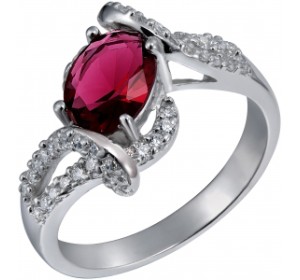Серебряное кольцо с фианитом
