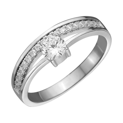 Серебряное кольцо с фианитом