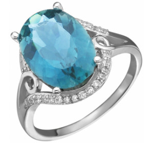 Серебряное кольцо с фианитом