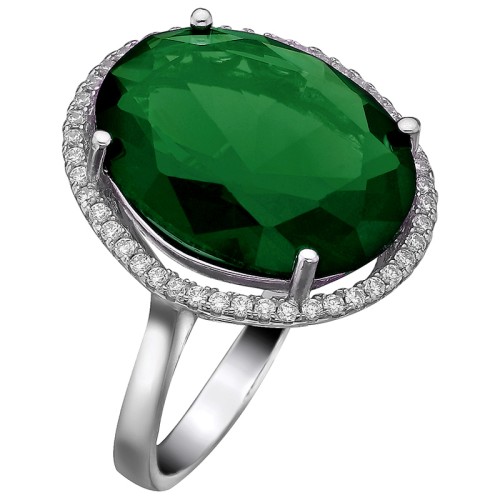 Серебряное кольцо с фианитом
