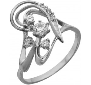 Серебряное кольцо с фианитом
