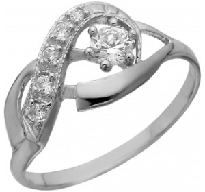 Серебряное кольцо с фианитом