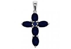Серебряная подвеска с сапфиром