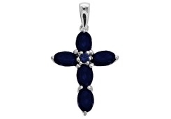 Серебряная подвеска с сапфиром