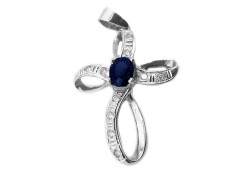 Серебряная подвеска с сапфиром