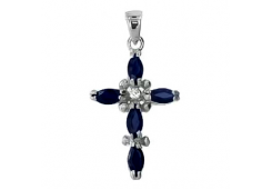 Серебряная подвеска с сапфиром