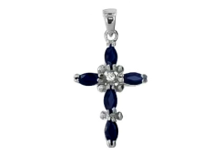 Серебряная подвеска с сапфиром