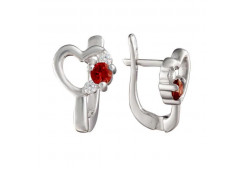 Серебряные cерьги классические с фианитом