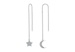 Серебряные cерьги классические с фианитом