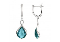 Серебряные cерьги висячие с топазом