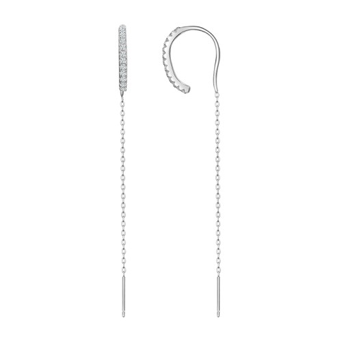 Серебряные cерьги с фианитом