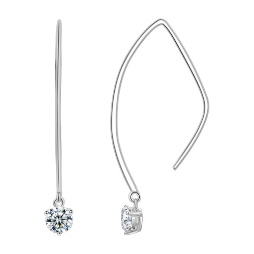 Серебряные cерьги с фианитом