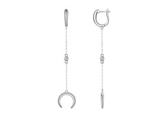 Серебряные cерьги висячие с фианитом