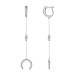 Серебряные cерьги висячие с фианитом