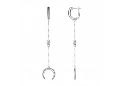 Серебряные cерьги висячие с фианитом