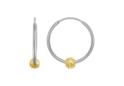 Серебряные cерьги конго с позолотой