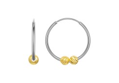 Серебряные cерьги конго с позолотой